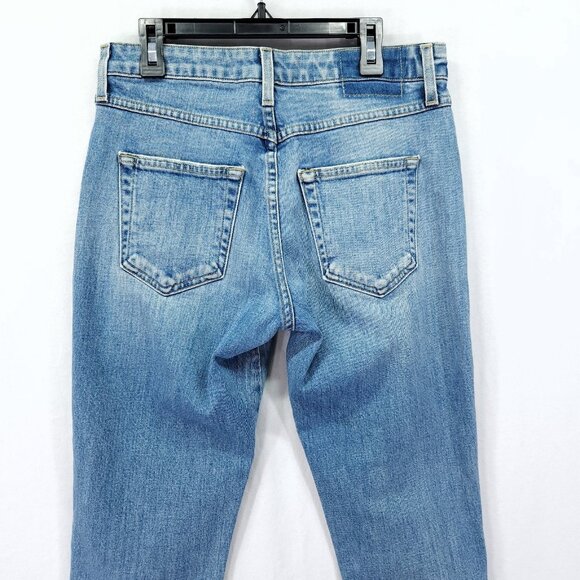 Amo Tomboy Jeans Womens 25 Charmer Blue Button Fly Denim Straight Leg Cotton - Picture 13 of 14